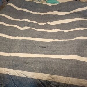 Tommy Hilfiger Blue and White Striped Comforter